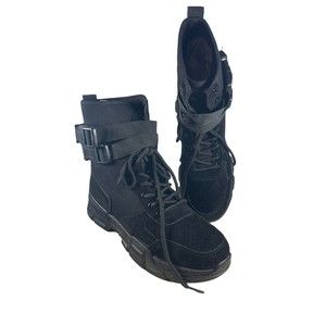 New In Box Yoki Womans Ghandi 45 Lace Up Ankle High Black Boot Cushioned Sz 6